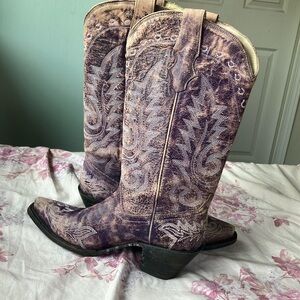 Corral ALL LEATHER Western boot💜 Made in USA